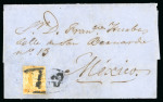Stamp of Mexico » 1856-61 "Hidalgo" Issues 1856 Cuautitlán 1 Real Yellow on cover