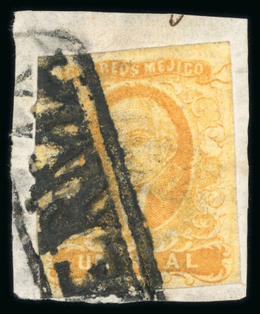 Stamp of Mexico » 1856-61 "Hidalgo" Issues 1856 Lerma 1 Real Yellow