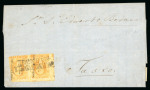 Stamp of Mexico » 1856-61 "Hidalgo" Issues 1856 Temascaltepec 1 Real Yellow on cover