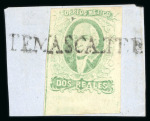 Stamp of Mexico » 1856-61 "Hidalgo" Issues 1856 Temascaltepec 2 Reales Emerald