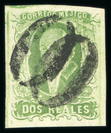 Stamp of Mexico » 1856-61 "Hidalgo" Issues 1864 Zacatecas 2 Reales Green Provisional use
