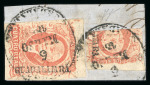 Stamp of Mexico » 1856-61 "Hidalgo" Issues 1856 Lagos, Guadalajara Split Combinations on piece group