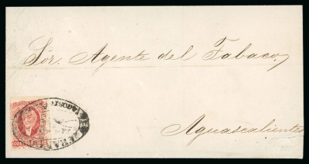 Stamp of Mexico » 1856-61 "Hidalgo" Issues 1856 Zacatecas 4 Reales on cover