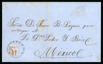 Stamp of Mexico » 1856-61 "Hidalgo" Issues 1856 Morelia and San Luis Potosí 8 Reales Lilac Quadrisects on two covers