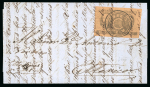 Stamp of Mexico » 1861 "Hidalgo" Second Issue 1861 Apam ½ Real Brown pair on cover