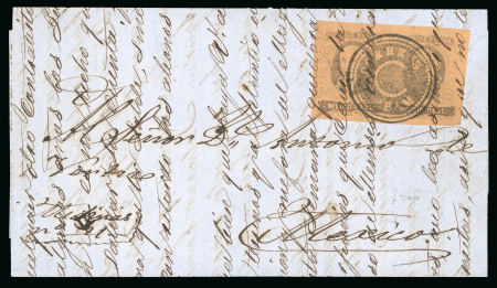 Stamp of Mexico » 1861 "Hidalgo" Second Issue 1861 Apam ½ Real Brown pair on cover