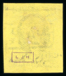 Stamp of Mexico » 1861 "Hidalgo" Second Issue 1861 Chihuahua Parral 4 Reales Black/Yellow