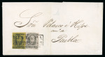 Stamp of Mexico » 1861 "Hidalgo" Second Issue 1861 Guadalajara, Jalapa 4 Reales Black/Yellow two covers group