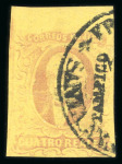 Stamp of Mexico » 1861 "Hidalgo" Second Issue 1861 Tampico 4 Reales Rose/Yellow