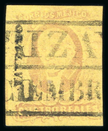 Stamp of Mexico » 1861 "Hidalgo" Second Issue 1861 Orizava 4 Reales Rose/Yellow