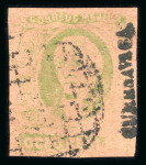Stamp of Mexico » 1861 "Hidalgo" Second Issue 1861 Cuernavaca 8 Reales Green on Brown