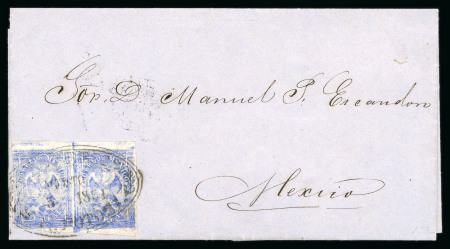 Stamp of Mexico » 1864 "Eagle" Issue 1864 Zacatecas/ San Luis Potosí 1 Real Ultramarine Eagle 1st Period No District Name on cover