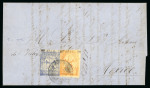 Stamp of Mexico » 1864 "Eagle" Issue 1864 Apam 1 Real Ultramarine + 2 Reales Yellow Eagles 1st Period on cover