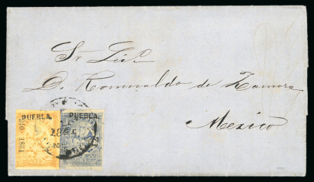 Stamp of Mexico » 1864 "Eagle" Issue 1864-66 Puebla 1 Real – 8 Reales Eagles 1st / 5th Period group