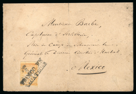 Stamp of Mexico » 1864 "Eagle" Issue 1865 Zacatecas 2r Orange Eagle 4th Period Corps Expeditioner Cover