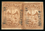 Stamp of Mexico » 1864 "Eagle" Issue 1866 Mexico District 3c Brown 48-1866 Pair