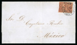 Stamp of Mexico » 1864 "Eagle" Issue 1865 Mexico District 3c Brown 71-1865 Eagle on cover
