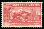 Stamp of Mexico » Airmails 1936 20c Lake Secretaria de Hacienda Watermark