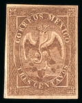 Stamp of Mexico » 1864 "Eagle" Issue 1865-66 Mexico District 3c Brown without overprint Eagle