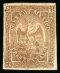 Stamp of Mexico » 1864 "Eagle" Issue 1865-66 Mexico District 3c Brown without overprint Eagle