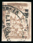 Stamp of Mexico » 1864 "Eagle" Issue 1864 Morelia ½ Real Brown Eagle #141-1864 2nd Period used