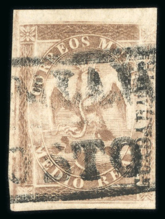 Stamp of Mexico » 1864 "Eagle" Issue 1864 Guadalajara ½ Real Brown Eagle 1st Period used