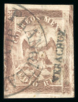 Stamp of Mexico » 1864 "Eagle" Issue 1864 Veracruz ½ Real Brown Eagle 1st Period used