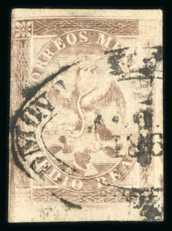 Stamp of Mexico » 1864 "Eagle" Issue 1864 Tulancingo ½ Real Brown Eagle 1st Period used