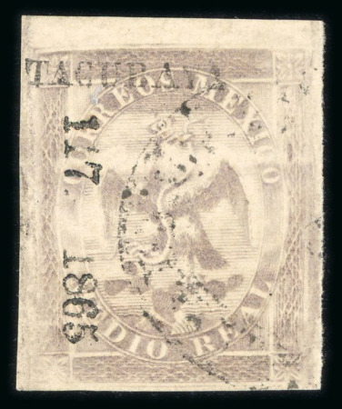 Stamp of Mexico » 1864 "Eagle" Issue 1865 Tacubaya ½ Real Lilac #117-1865 Eagle 4th Period