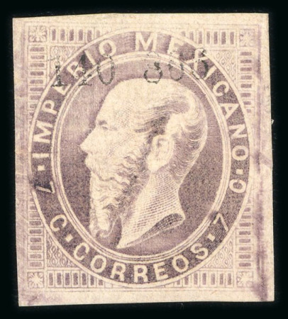 Stamp of Mexico » 1866 "Maximilian" Issue 1867 Mexico District, San Luis Potosí 7c Lilac Maximilians Engraved unused group: #3-1867 and 140-1866