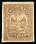 Stamp of Mexico » 1864 "Eagle" Issue 1865-66 Mexico District 3c Brown without overprint Eagle