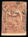 Stamp of Mexico » 1864 "Eagle" Issue 1865 Mexico District 3c Brown #71-1865 Eagle cancelled