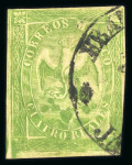 Stamp of Mexico » 1864 "Eagle" Issue 1864 Jalapa No Name 4 Reales Green Eagle 1st Period