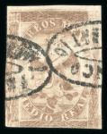 Stamp of Mexico » 1864 "Eagle" Issue 1864 Maravatio No Name ½ Real Brown Eagle 1st Period