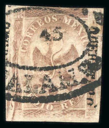 Stamp of Mexico » 1864 "Eagle" Issue 1864 Querétaro Salamanca ½ Real Brown sub 45 Eagle 1st Period