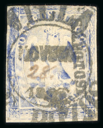 Stamp of Mexico » 1864 "Eagle" Issue 1864 San Luis Potosí Villa de Pozos 1 Real Ultra Eagle 1st Period from tiny town
