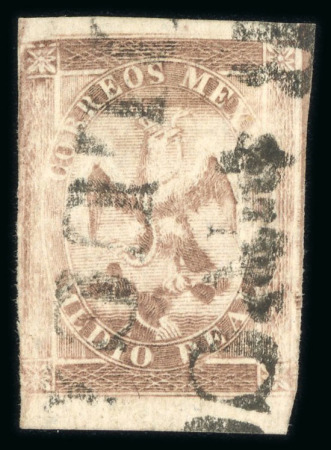 Stamp of Mexico » 1864 "Eagle" Issue 1864 Toluca ½ Real Brown Eagle 1st Period