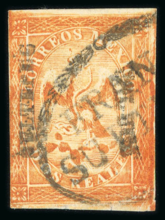 Stamp of Mexico » 1864 "Eagle" Issue 1864 Toluca and Sultepec/ Tescatitlán  2 Reales Orange Eagles 1st Period group