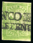 Stamp of Mexico » 1864 "Eagle" Issue 1864 Toluca Tianguistengo 4 Reales Green 1st Period Eagle