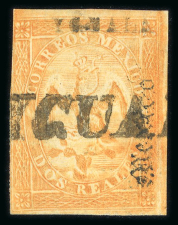 Stamp of Mexico » 1864 "Eagle" Issue 1864 Yguala and Mexico 2 Reales Orange Eagle 1st Period