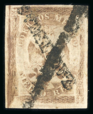 Stamp of Mexico » 1864 "Eagle" Issue Zacatecas Rincón de Romos ½ Real Brown Eagle 1st Period