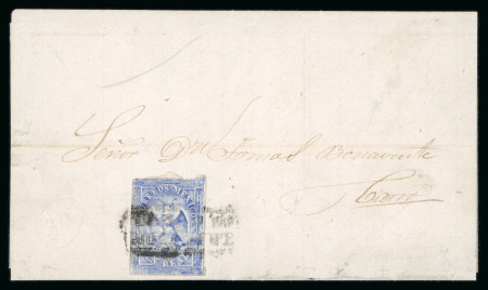 Stamp of Mexico » 1864 "Eagle" Issue 1864 Zacatecas No Name Ojo Caliente 1 Real Ultra Eagle 1st Period Eagle on cover