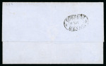 Stamp of Mexico » 1864 "Eagle" Issue 1864 Tlalpujahua 2 Reales Yellow #134-1864 Eagle 2nd Period on cover