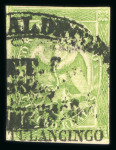 Stamp of Mexico » 1864 "Eagle" Issue 1864 Tulancingo 4 Reales Green #160-1864 Eagle 1st Period