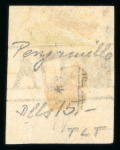 Stamp of Mexico » 1864 "Eagle" Issue 1864 Morelia Penjamillo 2 Reales Orange Eagle #220-1864 3rd Period