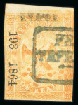 Stamp of Mexico » 1864 "Eagle" Issue 1864 Tepeacuilco Yguala Name 2 Reales Orange #193-1864 Eagle 3rd Period