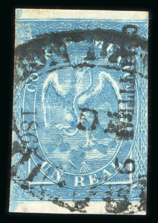 Stamp of Mexico » 1864 "Eagle" Issue 1865 Cuautitlán Tlalnepantla 1 Real Blue #19-1865 sub 9 Eagle 4th Period