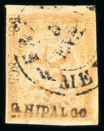 Stamp of Mexico » 1864 "Eagle" Issue 1865 Guadalupe Hidalgo 2 Reales Orange #50-1865 Eagle 4th Period