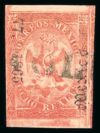 Stamp of Mexico » 1864 "Eagle" Issue 1865 Mexico District Gutiérrez consignment 8 Reales Red #77-1865 Eagle 4th Period
