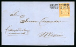 Stamp of Mexico » 1864 "Eagle" Issue 1865 Tula 2 Reales Orange #61-1865 Eagle 4th Period on cover